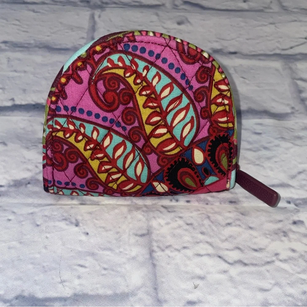 Vera Bradley Mini Dome Coin Purse in Resort Medallion Pattern - Picture 2 of 5